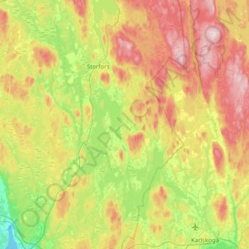 Topografische Karte Storfors kommun, Höhe, Relief