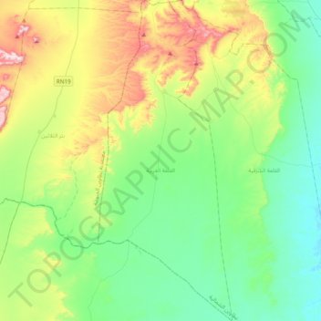Topografische Karte El Galaa Ouest, Höhe, Relief