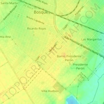 Topografische Karte El Rocío, Höhe, Relief