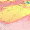 Topografische Karte Wüste Taklamakan, Höhe, Relief