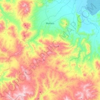 Topografische Karte Mañazo, Höhe, Relief