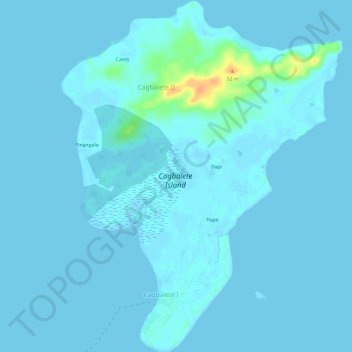 Topografische Karte Cagbalete Island, Höhe, Relief
