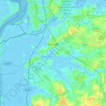 Topografische Karte Loxstedt, Höhe, Relief