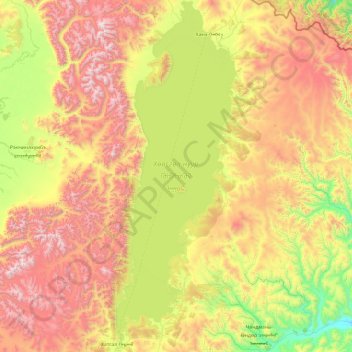 Topografische Karte Khuvsgul-See, Höhe, Relief