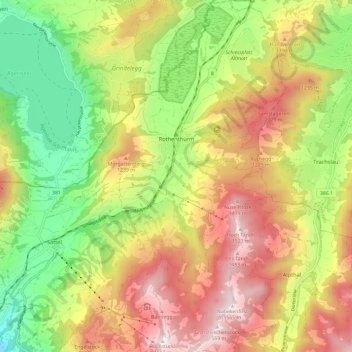 Topografische Karte Rothenthurm, Höhe, Relief