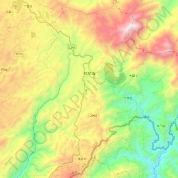 Topografische Karte Dulong, Höhe, Relief