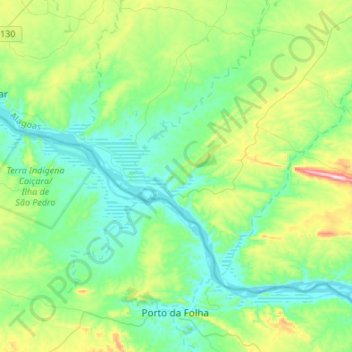 Topografische Karte Belo Monte, Höhe, Relief