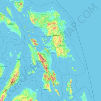 Topografische Karte Eastern Visayas, Höhe, Relief