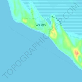 Topografische Karte Gregory, Höhe, Relief