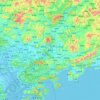 Topografische Karte Huizhou, Höhe, Relief