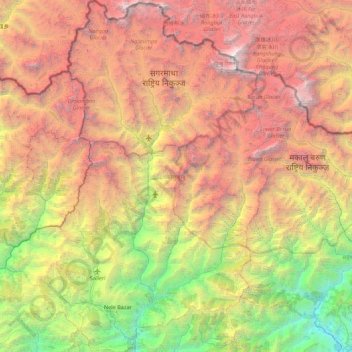 Topografische Karte सोलुखुम्बु, Höhe, Relief