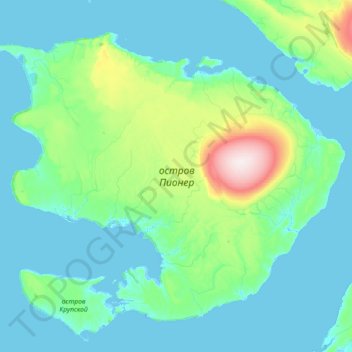 Topografische Karte Pioneer Island, Höhe, Relief