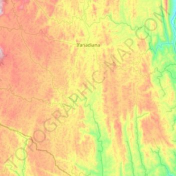 Topografische Karte Ifanadiana, Höhe, Relief