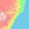Topografische Karte KwaZulu-Natal, Höhe, Relief