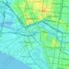 Topografische Karte Melbourne City, Höhe, Relief