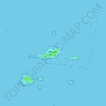Topografische Karte Île Saint-Nicolas, Höhe, Relief