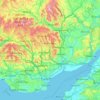 Topografische Karte South Wales, Höhe, Relief