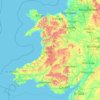 Topografische Karte Wales, Höhe, Relief