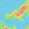 Topografische Karte Region Chūgoku, Höhe, Relief