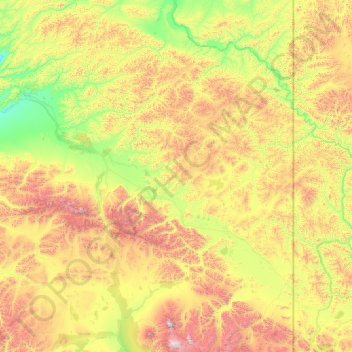 Topografische Karte Southeast Fairbanks, Höhe, Relief