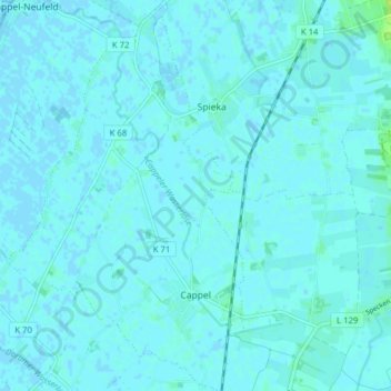 Topografische Karte Cappel, Höhe, Relief