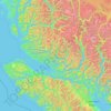 Topografische Karte Regional District of Mount Waddington, Höhe, Relief
