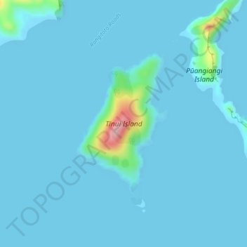 Topografische Karte Tīnui Island, Höhe, Relief