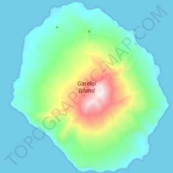Topografische Karte Gareloi Island, Höhe, Relief