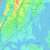 Topografische Karte Bronx County, Höhe, Relief