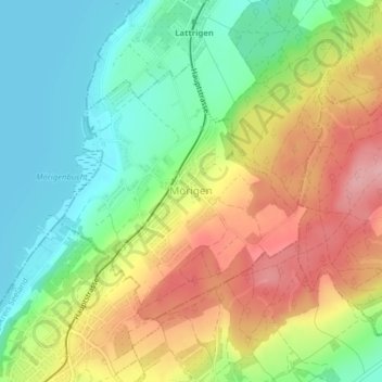 Topografische Karte Mörigen, Höhe, Relief