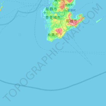 Topografische Karte Itoman, Höhe, Relief