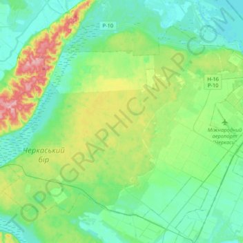 Topografische Karte Руськополянська сільська громада, Höhe, Relief