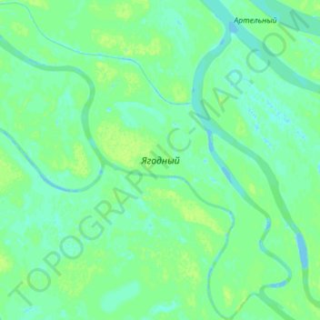 Topografische Karte Ягодный, Höhe, Relief
