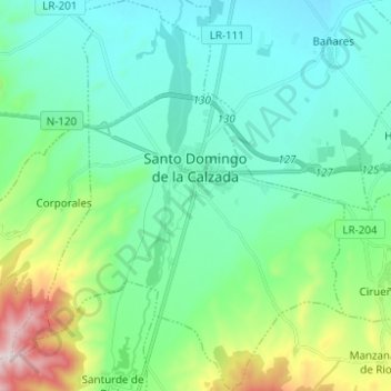 Topografische Karte Santo Domingo de la Calzada, Höhe, Relief