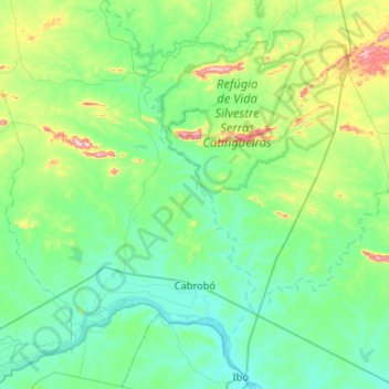 Topografische Karte Cabrobó, Höhe, Relief