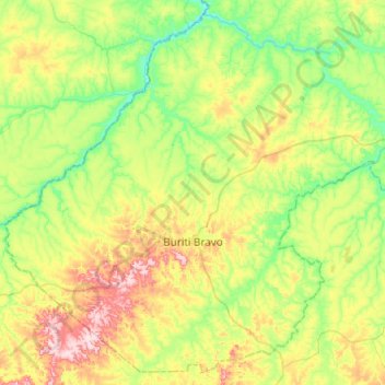 Topografische Karte Buriti Bravo, Höhe, Relief