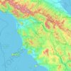 Topografische Karte Toscane, Höhe, Relief