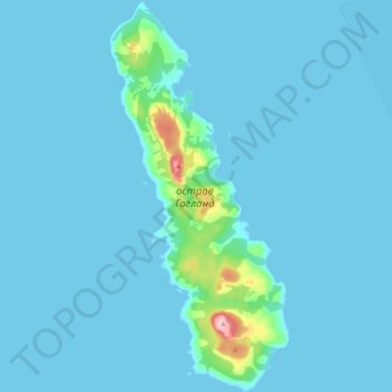 Topografische Karte остров Гогланд, Höhe, Relief