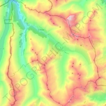 Topografische Karte Avers, Höhe, Relief