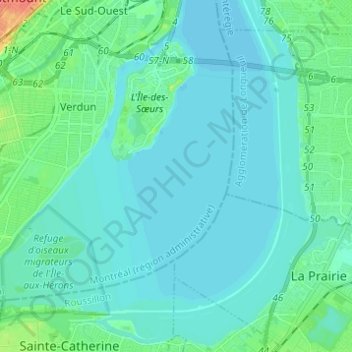 Topografische Karte Fleuve Saint-Laurent, Höhe, Relief