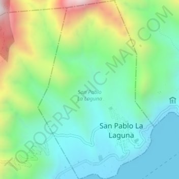 Topografische Karte San Pablo La Laguna, Höhe, Relief