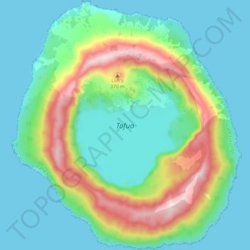 Topografische Karte Tofua, Höhe, Relief