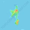 Topografische Karte Rotoroa Island, Höhe, Relief