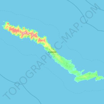 Topografische Karte Amchitka Island, Höhe, Relief