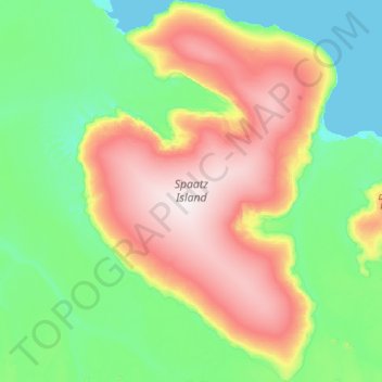 Topografische Karte Spaatz Island, Höhe, Relief