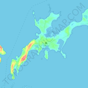 Topografische Karte Sanday, Höhe, Relief