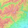 Topografische Karte Walliser Alpen, Höhe, Relief