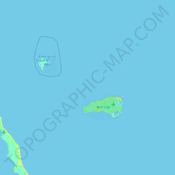Topografische Karte Rum Cay, Höhe, Relief