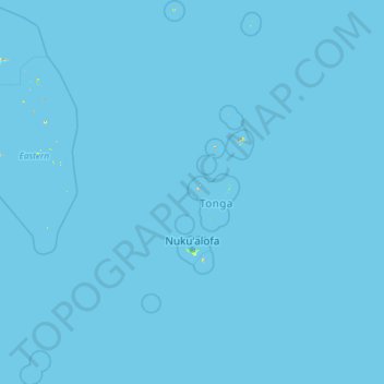 Topografische Karte Tonga, Höhe, Relief