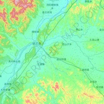 Topografische Karte Yilan County, Höhe, Relief